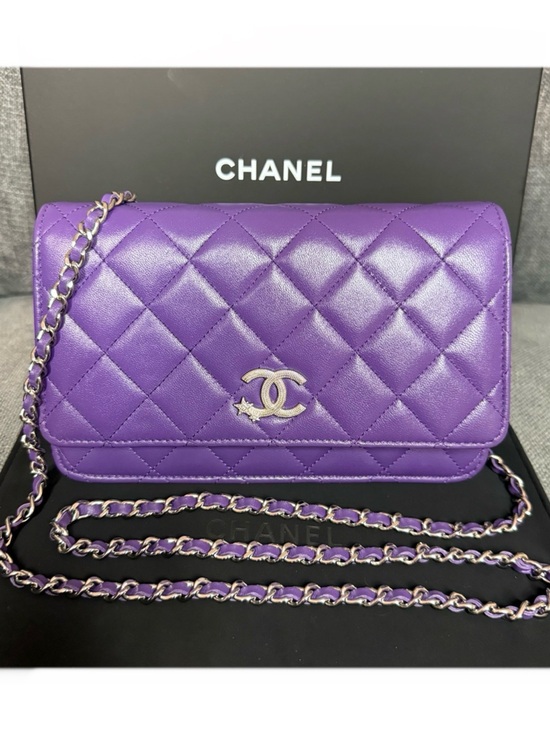 CHANEL Handbags - CHANEL wallet on chain CC crystal stars lambskin leather bag